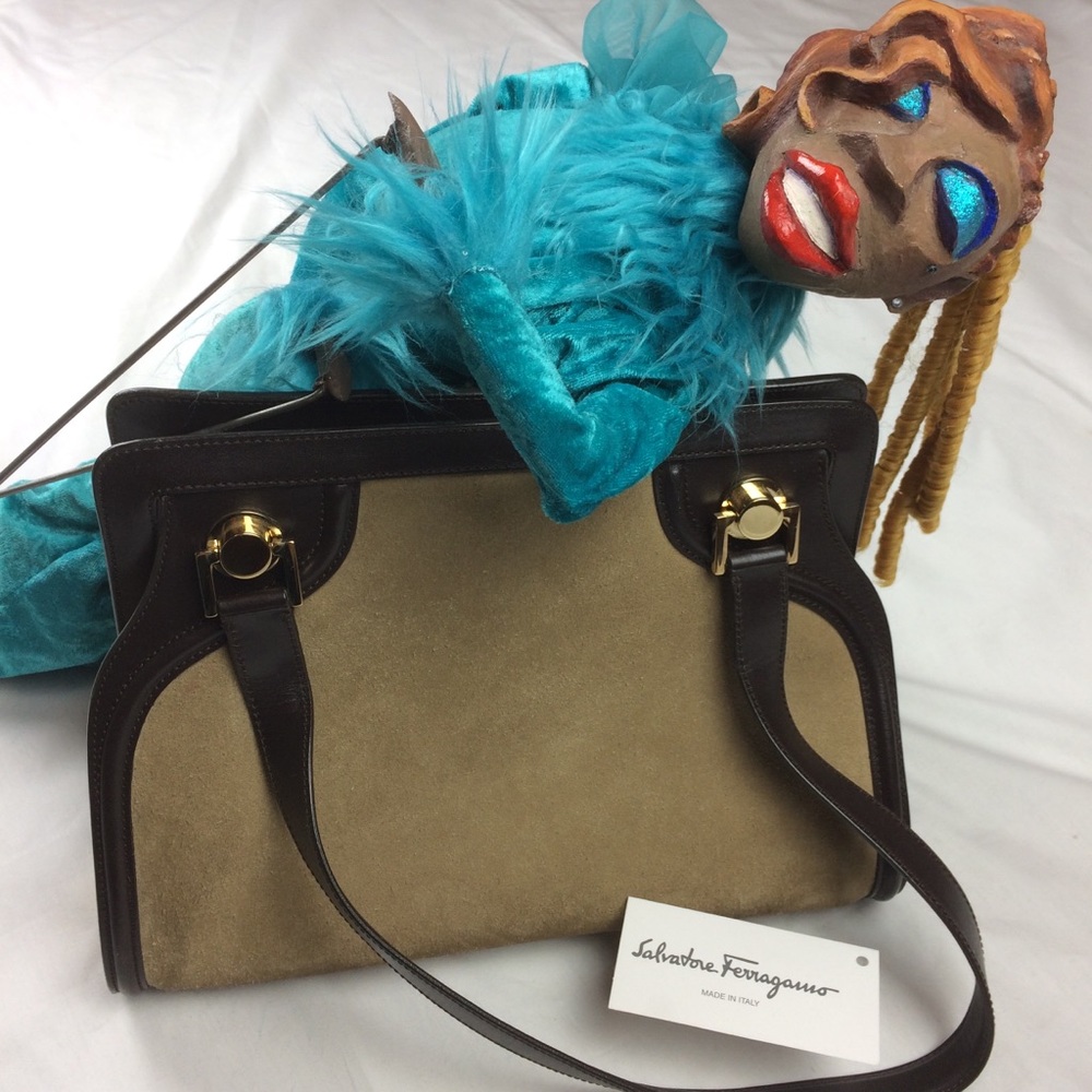 Salvatore Ferragamo Vitello Burro Suede Bag